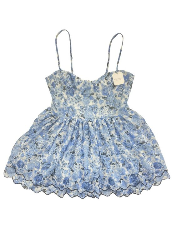 Altar'd State Dresses & Skirts - Altard State Scalloped Hem Dress Blue & White Floral Adjustable Straps Sz XL NEW